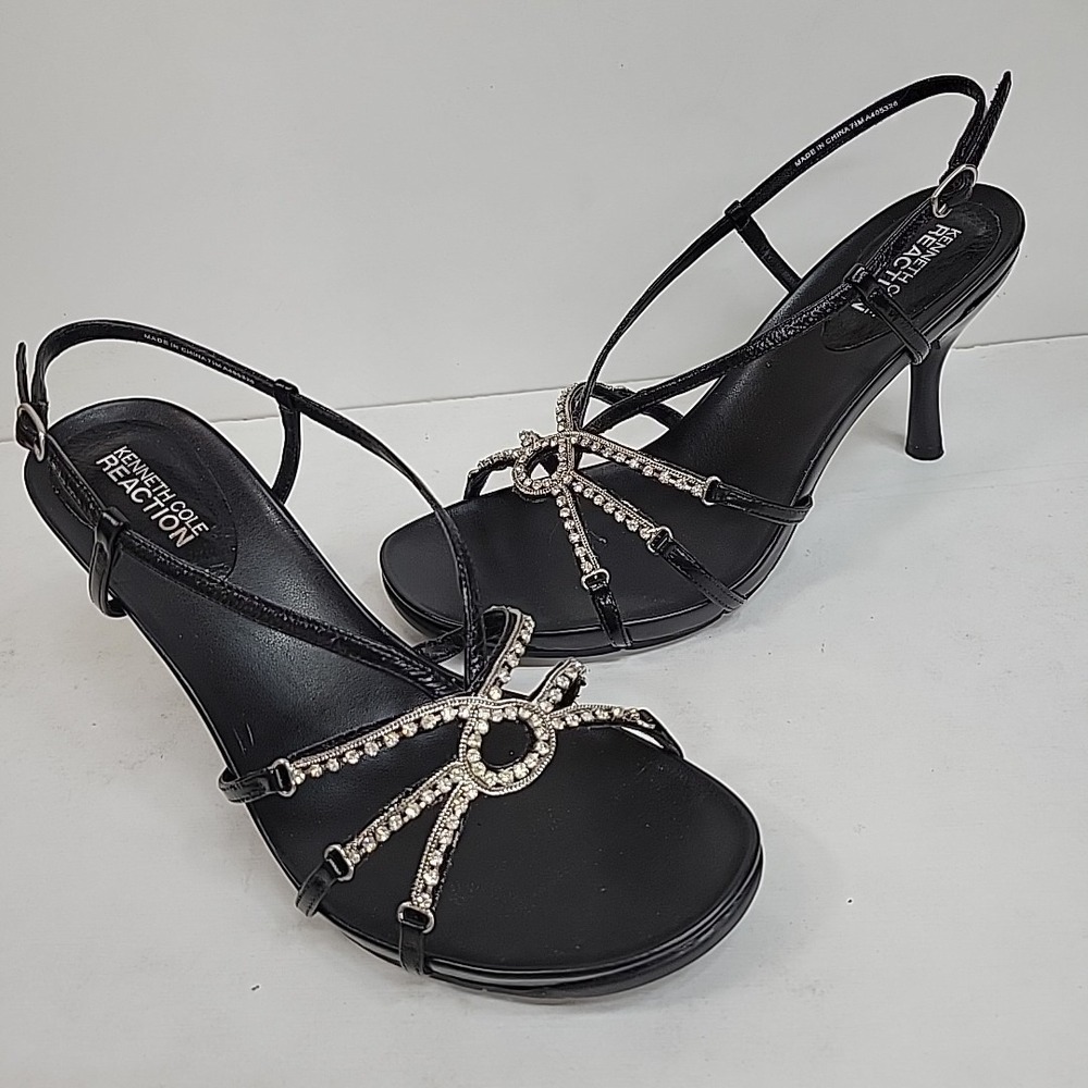 NIB Kenneth Cole Reaction Womens Bronze Diamond Slingback Heel‎  7.5M Rhinestone